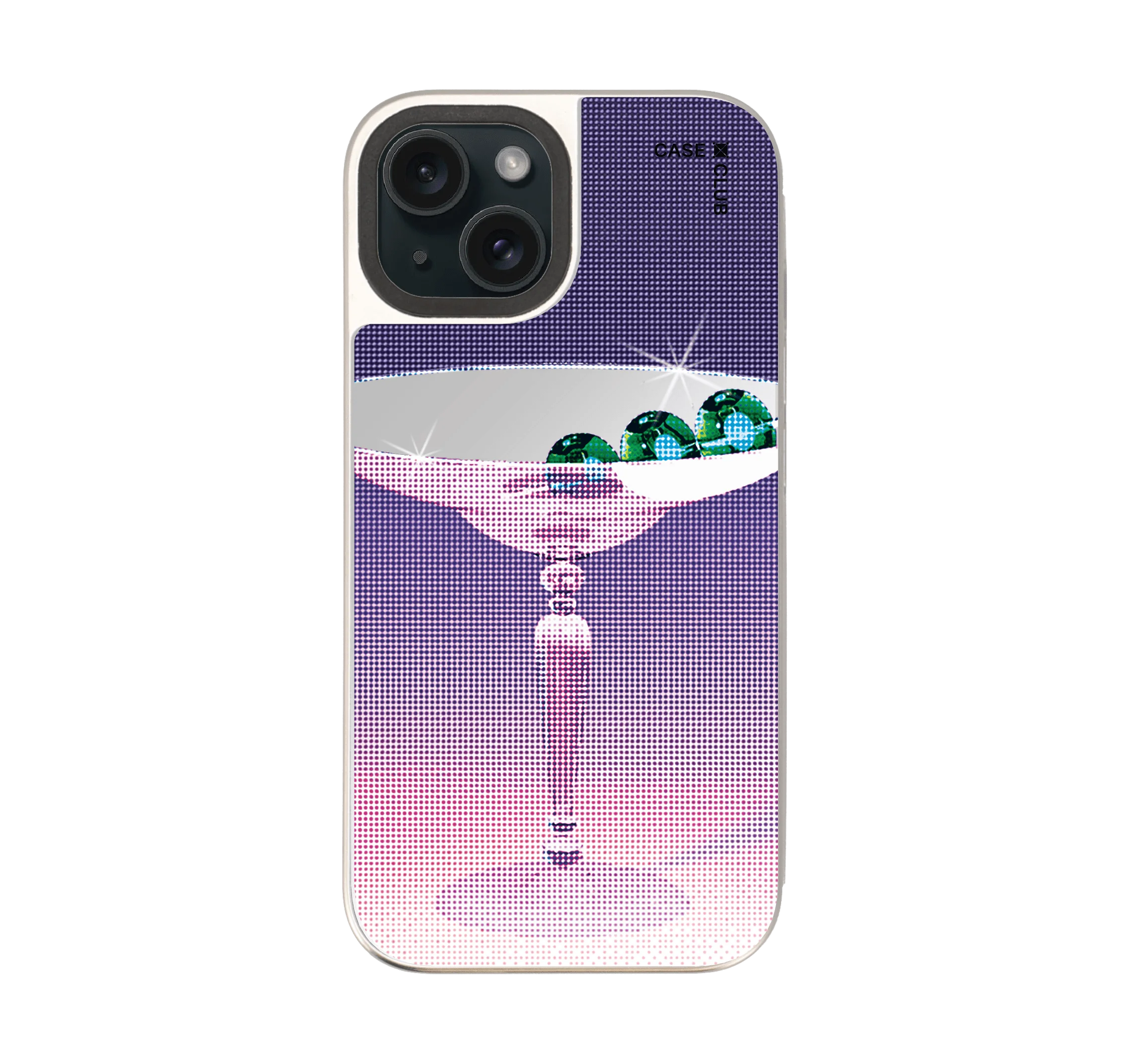 halftone cocktail glass